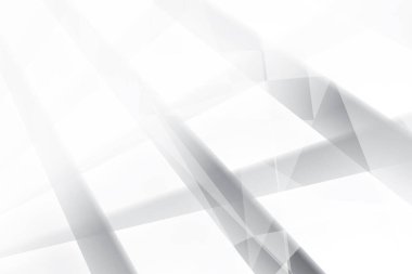 Soyut beyaz ve gri renkli, geometrik şekilli modern tasarım çizgili arka plan. Vektör illüstrasyonu.