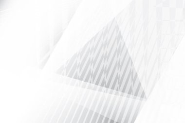 Soyut beyaz ve gri renkli, geometrik şekilli modern tasarım çizgili arka plan. Vektör illüstrasyonu.