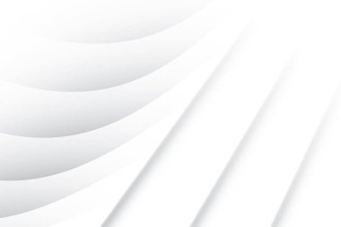 Soyut beyaz ve gri renkli, geometrik şekilli modern tasarım çizgili arka plan. Vektör illüstrasyonu.