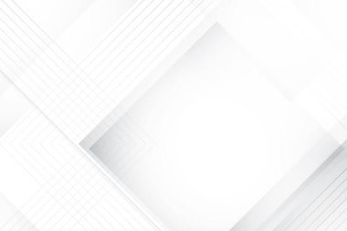 Soyut beyaz ve gri renkli, geometrik şekilli modern tasarım çizgili arka plan. Vektör illüstrasyonu.