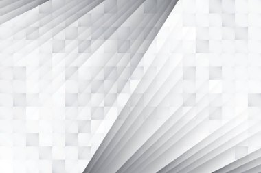 Soyut beyaz ve gri renkli, geometrik şekilli modern tasarım çizgili arka plan. Vektör illüstrasyonu.