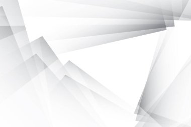 Soyut beyaz ve gri renkli, geometrik şekilli modern tasarım çizgili arka plan. Vektör illüstrasyonu.