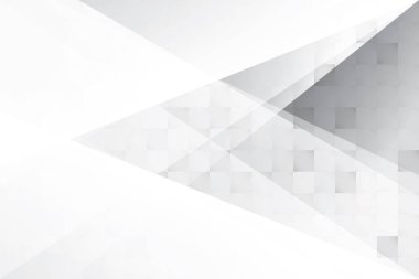 Soyut beyaz ve gri renkli, geometrik şekilli modern tasarım çizgili arka plan. Vektör illüstrasyonu.