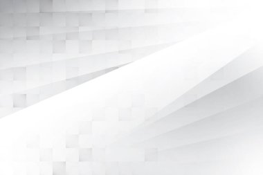 Soyut beyaz ve gri renkli, geometrik şekilli modern tasarım çizgili arka plan. Vektör illüstrasyonu.