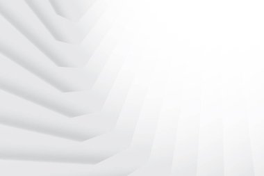 Soyut beyaz ve gri renkli, geometrik şekilli modern tasarım çizgili arka plan. Vektör illüstrasyonu.