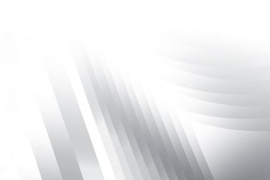 Soyut beyaz ve gri renkli, geometrik şekilli modern tasarım çizgili arka plan. Vektör illüstrasyonu.