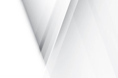 Soyut beyaz ve gri renkli, geometrik şekilli modern tasarım çizgili arka plan. Vektör illüstrasyonu.