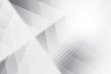 Soyut beyaz ve gri renkli, geometrik şekilli modern tasarım çizgili arka plan. Vektör illüstrasyonu.