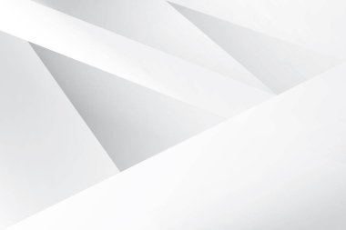 Soyut beyaz ve gri renkli, geometrik şekilli modern tasarım çizgili arka plan. Vektör illüstrasyonu.