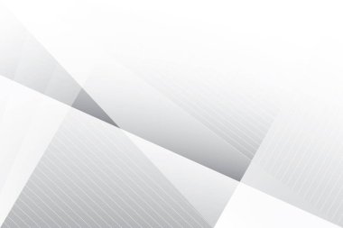 Soyut beyaz ve gri renkli, geometrik şekilli modern tasarım çizgili arka plan. Vektör illüstrasyonu.