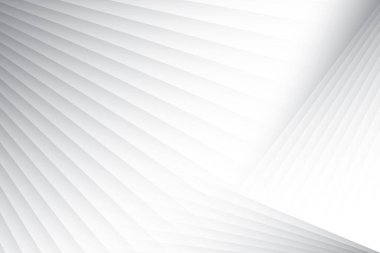 Soyut beyaz ve gri renkli, geometrik şekilli modern tasarım çizgili arka plan. Vektör illüstrasyonu.