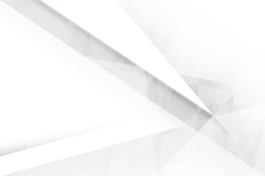 Soyut beyaz ve gri renkli, geometrik şekilli modern tasarım çizgili arka plan. Vektör illüstrasyonu.