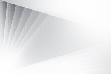 Soyut beyaz ve gri renkli, geometrik şekilli modern tasarım çizgili arka plan. Vektör illüstrasyonu.