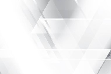 Soyut beyaz ve gri renkli, geometrik şekilli modern tasarım çizgili arka plan. Vektör illüstrasyonu.