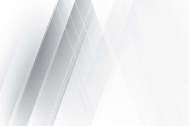 Soyut beyaz ve gri renkli, geometrik şekilli modern tasarım çizgili arka plan. Vektör illüstrasyonu.