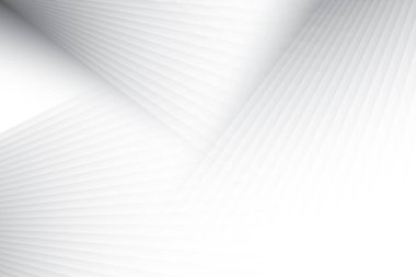 Soyut beyaz ve gri renkli, geometrik şekilli modern tasarım çizgili arka plan. Vektör illüstrasyonu.