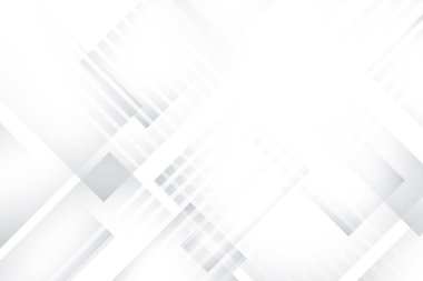 Soyut beyaz ve gri renkli, geometrik şekilli modern tasarım çizgili arka plan. Vektör illüstrasyonu.