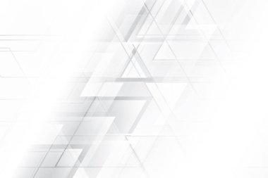Soyut beyaz ve gri renkli, geometrik şekilli modern tasarım çizgili arka plan. Vektör illüstrasyonu.