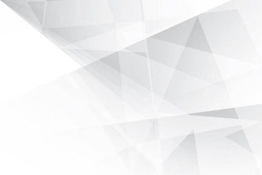 Soyut beyaz ve gri renkli, geometrik şekilli modern tasarım çizgili arka plan. Vektör illüstrasyonu.