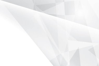 Soyut beyaz ve gri renkli, geometrik şekilli modern tasarım çizgili arka plan. Vektör illüstrasyonu.