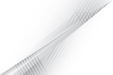 Soyut beyaz ve gri renkli, geometrik şekilli modern tasarım çizgili arka plan. Vektör illüstrasyonu.