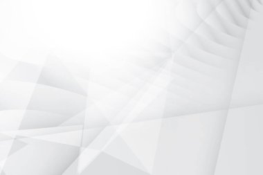 Soyut beyaz ve gri renkli, geometrik şekilli modern tasarım çizgili arka plan. Vektör illüstrasyonu.