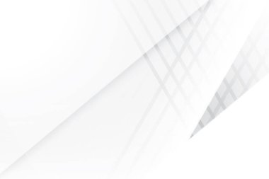 Soyut beyaz ve gri renkli, geometrik şekilli modern tasarım çizgili arka plan. Vektör illüstrasyonu.