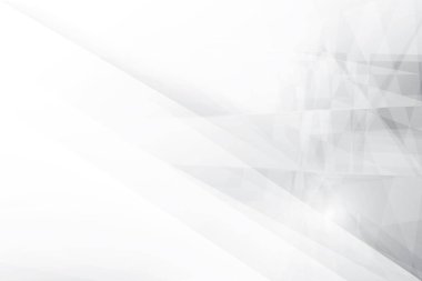 Soyut beyaz ve gri renkli, geometrik şekilli modern tasarım çizgili arka plan. Vektör illüstrasyonu.