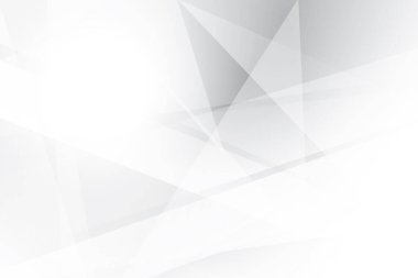 Soyut beyaz ve gri renkli, geometrik şekilli modern tasarım çizgili arka plan. Vektör illüstrasyonu.
