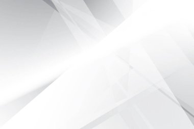 Soyut beyaz ve gri renkli, geometrik şekilli modern tasarım arka planı. Vektör illüstrasyonu.