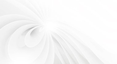 Dalgalı şekilli soyut beyaz ve gri arkaplan. 3 Boyutlu resimleme.