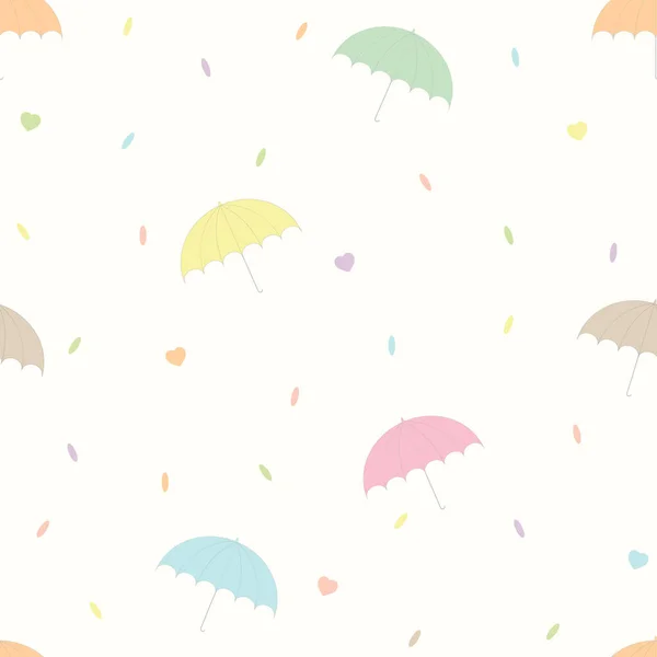 无缝隙图案 有彩色雨伞 矢量说明 — 图库矢量图片