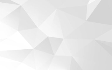 Soyut geometrik beyaz ve gri arkaplan, çokgen, düşük polyester desen. 3 Boyutlu resimleme.