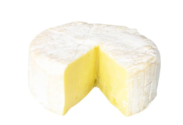 Brie Kaas Een Witte Achtergrond Met Knippad — Stockfoto