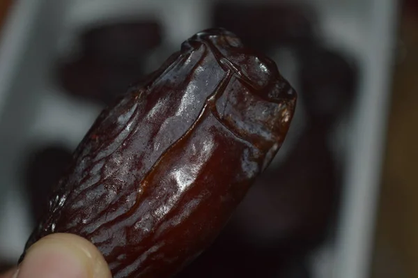 Fekete Színű Dátumok Arábia Egyik Különleges Gyümölcse Ramadán Hónapja Iftar — Stock Fotó