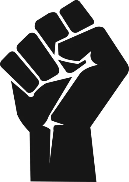 Symbole Victoire Force Puissance Solidarité Poing Levé Icône Plate Pour Images De Stock Libres De Droits