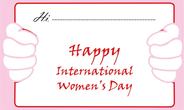 Cartão Saudação Dia Internacional Mulher Para Comemorar Conquistas Culturais Políticas — Fotografia de Stock