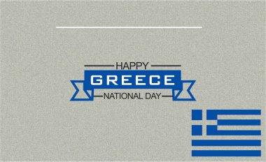 Yunanistan 'ın bağımsızlık günü tebrik kartı, Yunanistan' ın 25 Mart bayramı haç ve çizgili tasarım unsuru. Pankart, broşür, etiket, tebrik kartı, kartpostal için vektör şablonu.