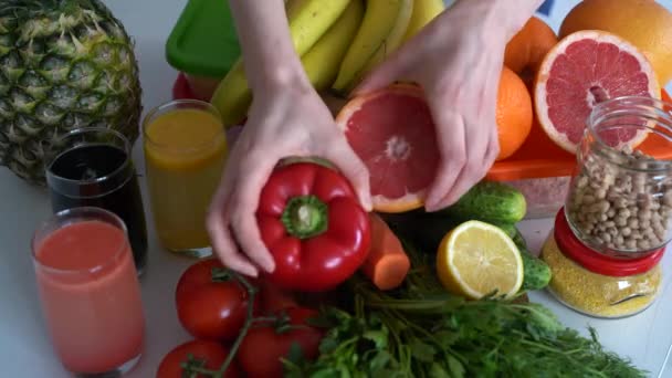 식생활 그리고 다이어트 식품의 고품질 — 비디오