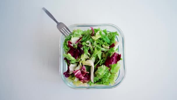 Вегетарианская Чаша Органическая Чистая Пища Здоровое Сбалансированное Питание Высококачественные Кадры — стоковое видео