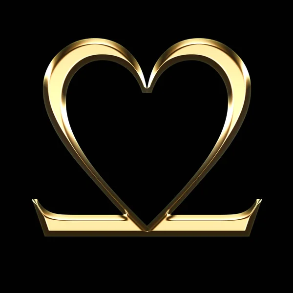Golden Number Heart Shape 2022 New Year Love Theme Age — Stock Photo, Image