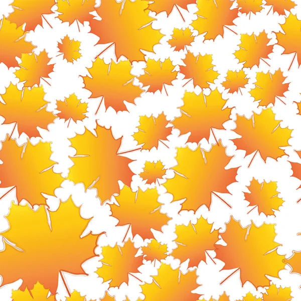 Nahtloses Muster Mit Orangefarbenen Herbstblättern — Stockfoto