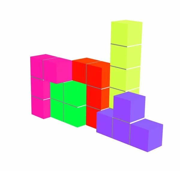 Video Game Cubes Puzzle Game Illustration Cubes — Stock Photo, Image
