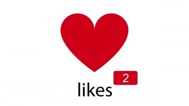 Video gibi hareketi durdur - sosyal medya sever - birçok beğeni - beyaz arka planda kırmızı kalp