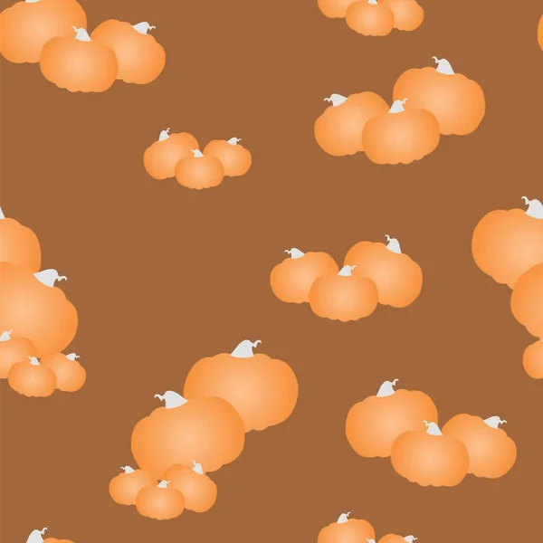オレンジ色のカボチャのベクトルとシームレスなパターン ハロウィンカボチャのテーマ — ストックベクタ