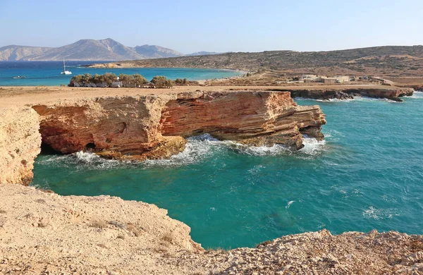 Paisaje Playa Pori Isla Ano Koufonisi Ciclades Grecia —  Fotos de Stock