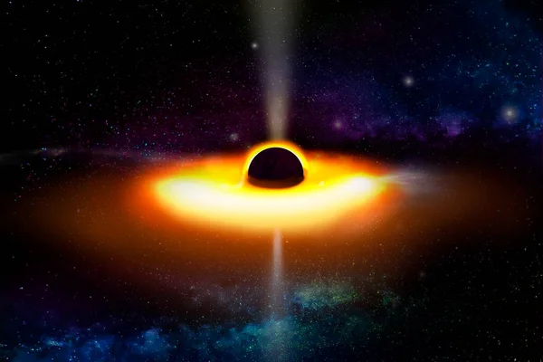 Render Animacji Ilustracji Największa Znana Supermasywna Czarna Dziura Jej Obraz — Zdjęcie stockowe