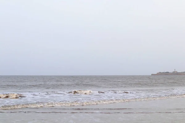 Пляж Ghoghla Расположен Деревне Ghoghla Которая Находится Примерно Главного Города — стоковое фото