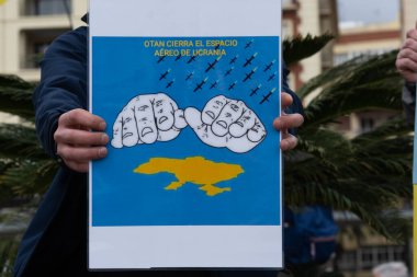 Göstericiler Ukrayna 'yı destekliyor.