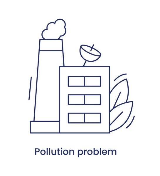 Pollution Problem Icon Esg Concept Vector Line Illustration Caption Isolated — ストックベクタ